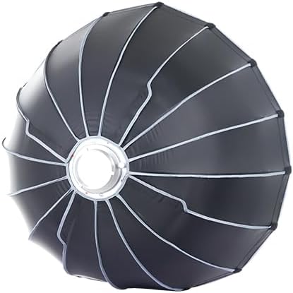 REFLEX CAMERA 45cm Deep Parabolic Softbox Diffuser Kit – Bowens Mount, Portable Studio Lighting Modifier with Grid & Dual Diffusers for Photography & Video, Easy Quick-Release Setup
