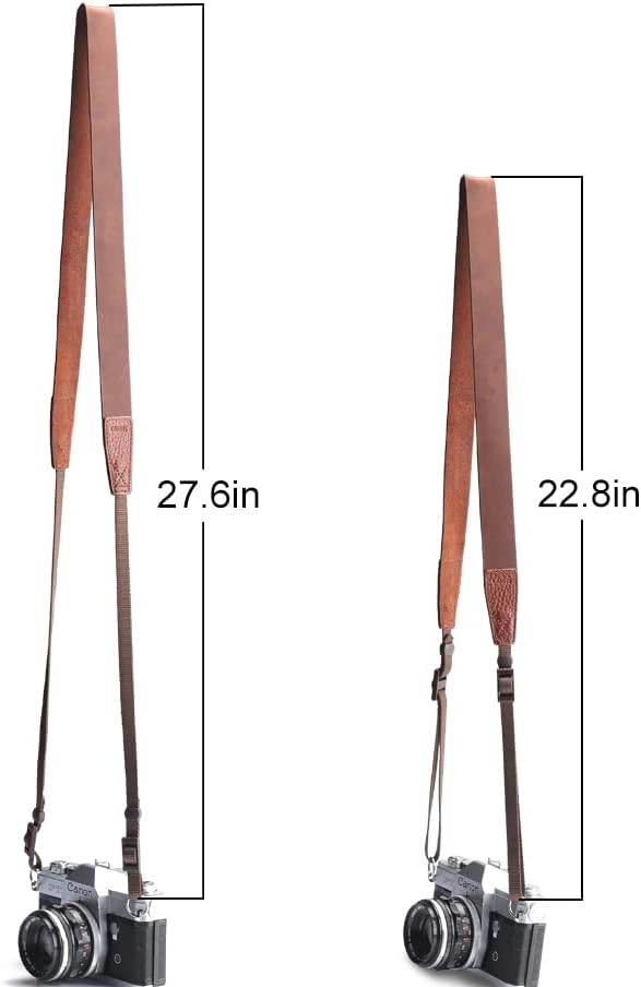 CANPIS Crazy Horse Leather Camera Strap,Vintage Camera Strap,Adjustable Camera Neck Shoulder Strap for Photographers