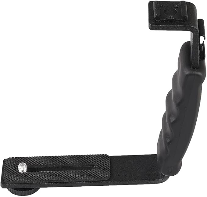 L-Shape Flash Bracket with Dual Flash Cold Shoe Mount  Tripod Screw Versatile for Camcorder Microphone DSLR Canon/Nikon/Sony/Yongnuo/Flash Stand