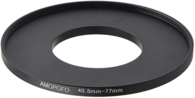 40.5 to 77mm Metal Step Up Ring Adapter for Canon,for Nikon,for Sony,for Fuji, Camera Lenses & UV,ND,CPL Camera Filters, Made from CNC Machined Space Aluminum with Matte Black Electroplated Finish