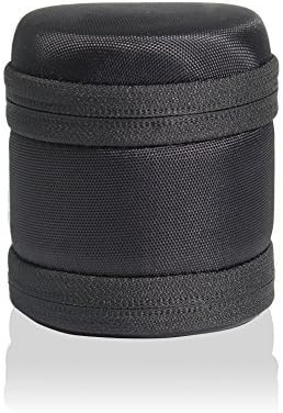 WGear Semi-Hard Lense Case for DSLR Camera Lens (Canon, Nikon, Sony, Pentax, Olympus, Panasonic,etc), Medium Size with Carabiner, Lens Cleaning Wipe (Black Medium)