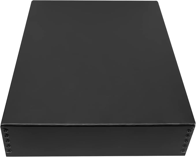 Golden State Art, Acid Free Archival 11x14 Museum Photo Storage Box, Acid-Free Drop Front Box with Metal Edge, Preserve Documents, Prints, Poster, Photographs, Arts And Crafts, Black