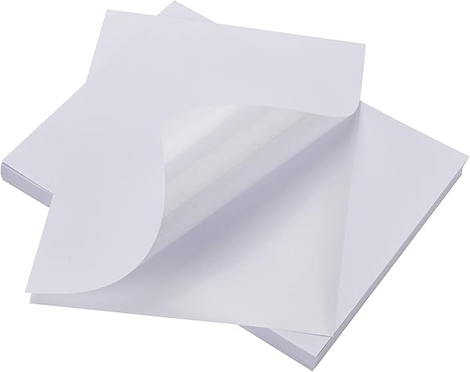 LabelMore 100 Sheets, Printable Sticker Paper, 8.5" x 11" Sticker Printer Paper Sheet for Laser & Inkjet Printers