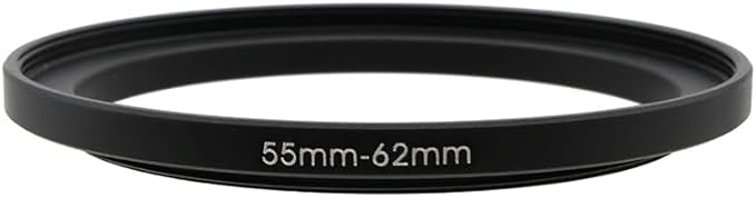 55-46/49/52/58/62/67/72/77mm Step Up & Step Down Filter Ring Adapter for Camera ND/UV/CPL (55-62mm)