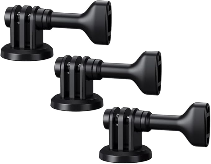JJC 3-Pack 1/4"-20 Tripod Mount Adapter for GoPro Go Pro Hero 13 12 11 10 9 8 7 6 5, DJI Osmo Action 4 3, AKASO, Insta360 Ace Pro & More Action Cameras on Standard 1/4"-20 Tripod Selfie Stick Monopod