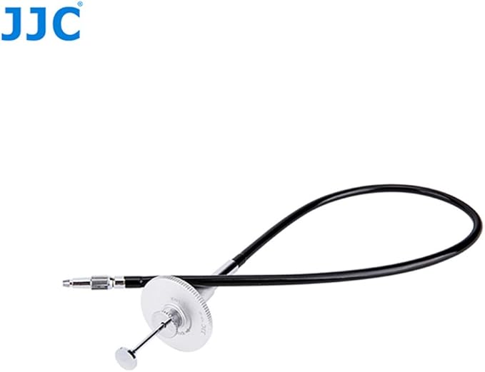 JJC TCR-40S Silver 40cm Threaded Cable Release, Mechanical Shutter Release Cable, Bulb-Lock Design for Long exposures