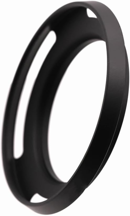 55mm Hollow Lens Hood 55mm Screw in Curved Vented Lens Hood 55mm Metal Lens Hood for 55mm Lens Hood Wide(Black)