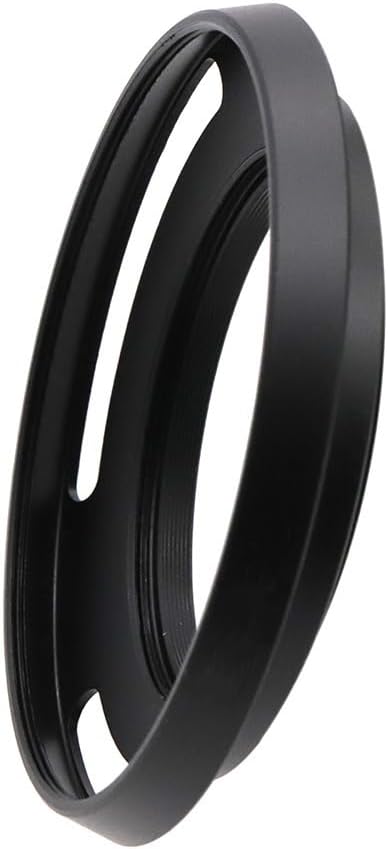 49mm Hollow Lens Hood 49mm Screw in Curved Vented Lens Hood 49mm Metal Lens Hood for 49mm Lens Hood Wide(Black)