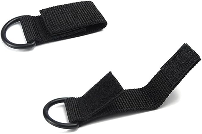 ZYAMY 8PCS Tactical D Ring Clips with Hooks and Rings Backpack Accessories Water Bottle Key Holder for Military D Ring Adapter Nylon Strap Backpack Webbing Attachment Brown/Black