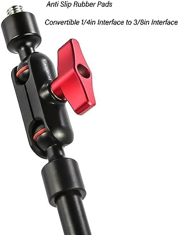 31 Adjustable Magic Arm with Clamp Camera Mount, Articulating Arm Friction Magic Arm Camera Mount Clamp with 1/4in and 3/8in Thread for LED Light Video Rig Tripod