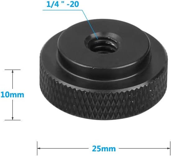 CAMVATE 15mm Single Rod Clamp Adapter with Black Thumbscrew Locking Knob (2 Pieces) - 2217