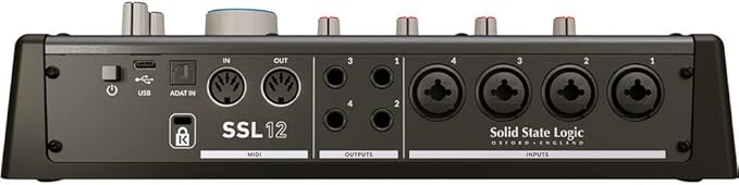Solid State Logic SSL 12 12-In and 8-Out USB Audio Interface with Studio-Quality Audio for Professional Recording and Mixing