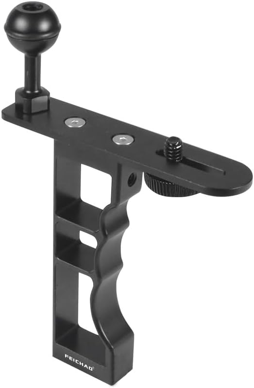 FEICHAO Diving Tray Bracket Handle Grip Ball Head Stand Stabilizer Extension Rig Compatible with Hero 13, Osmo Action Sports Camera (Single Handle)
