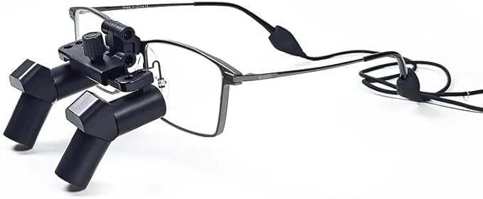 REEHUT 4.5X Prism Flip-up Ergonomic Dental Ergo Loupe Ultra-Light Binocular Magnifier Magnifying Glasses Titanium Frame Aluminum Box (440-540mm)