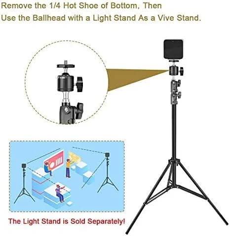 UTEBIT 2 Pack Mini Ball Head with 1/4" Hot Shoe Mount Adapter Max Load 5.5lb 360° Swivel Tripod Ball Head for DSLR Camera Camcorder, Light Bracket