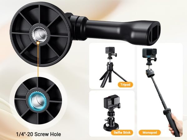 Action Camera Tripod Adaptor with 1/4"-20 Hole for Osmo Action 5 Pro 4 3 Tripod Mount Adapter Selfie Stick Monopod for GoPro Hero 13 12 11 10, Ace Pro 2 and Other Action Cameras Travel Vlogging