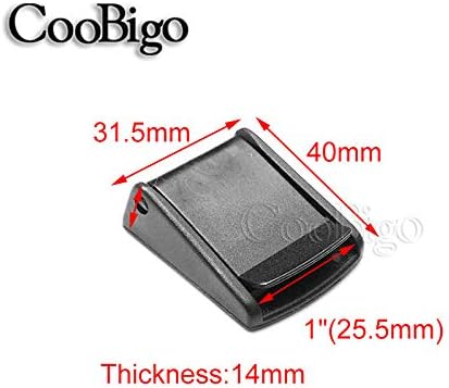 CooBigo 5pcs Webbing Cam Buckles Plastic Black Toggle Clip Backpack Straps