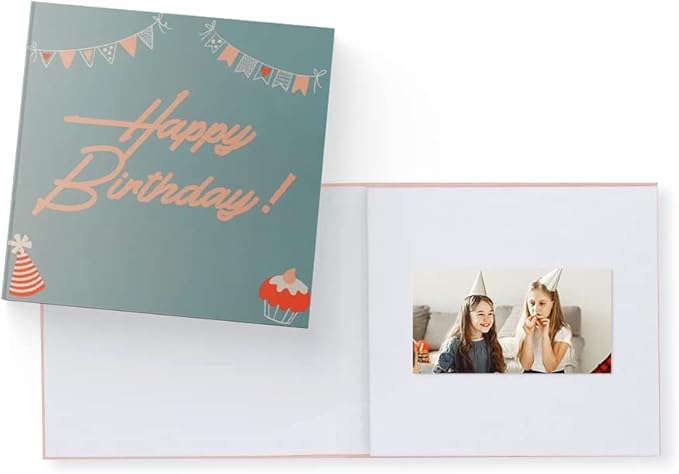 Heirloom Video Book - 5" HD Screen for Custom Memory Gift - Wedding Birthday Christmas Anniversary - 20 Min Video Photo Keepsake - USB Rechargeable - Birthday