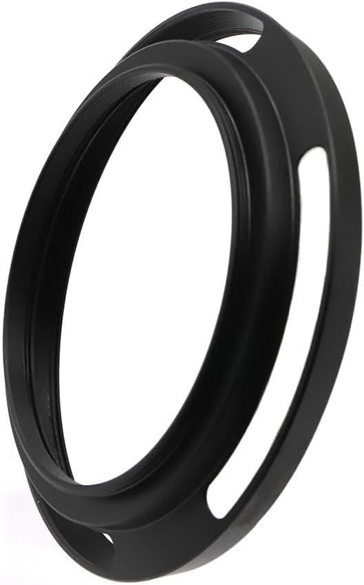 58mm Hollow Lens Hood 58mm Screw in Curved Vented Lens Hood 58mm Metal Lens Hood for 58mm Lens Hood Wide(Black)