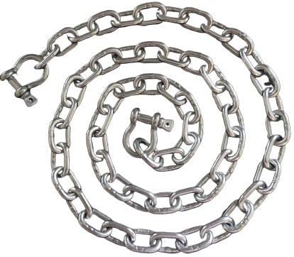 US STAINLESS 3/16" (5mm) AISI 316 Stainless Steel Anchor Chain with 1/4" (6mm) Shackles (3/16" (5mm) x 4')