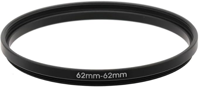 62-37/40.5/43/46/49/52/55/58/60/62/67/72/77/82/86/95/105mm Step Up & Step Down Rings Adapter for Camera Lens and Filters 62-62 Filter Adapter Ring 62mm Lens to 62mm Filters (62-62mm)