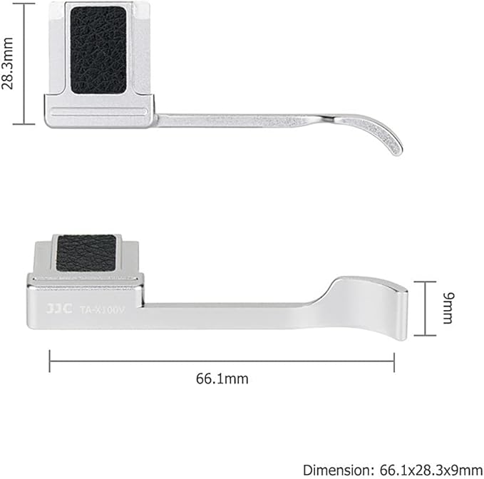 JJC Deluxe Metal Thumb Up Grip for Fujifilm X100VI Fuji X-E4 XE4 X-E3 XE3 X100V X100F X100T Thumb Rest Support Silver, Not Affected The Use of Thumb Wheel