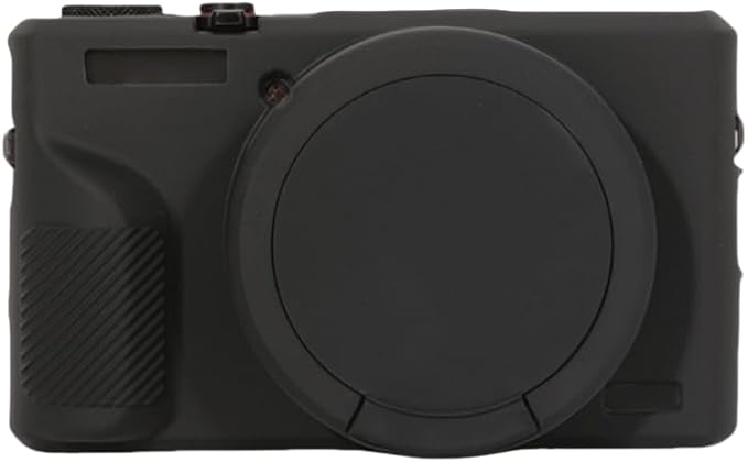 STSEETOP Camera Case for Canon PowerShot G7X Mark III - Protective Silicone DSLR Skin with Lens Cover, Detachable Cage, Shockproof, Dustproof (Black)