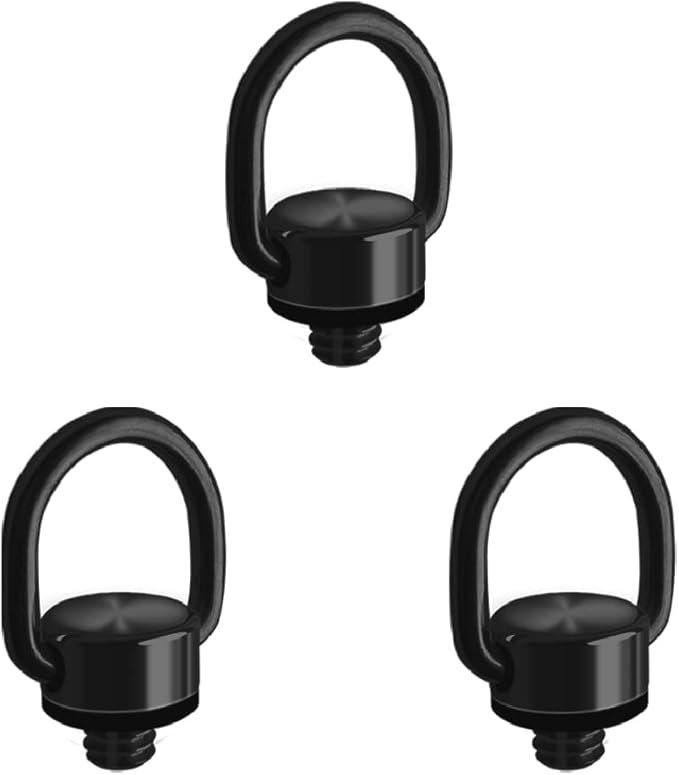 3Pack Camera D Ring Screw Hinged Holder Fixing Screw Camera Carabiner Clip 1/4"-20 for Tripod DSLR Camera Quick Release Wrist Strap Mounting and Attachment