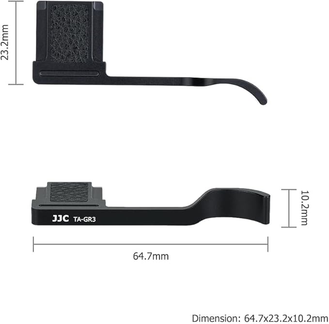 JJC Deluxe Metal Thumb Up Grip for Ricoh GR IIIx HDF GR IIIx GR3x GR III GR III HDF GR3 Cameras, Hot Shoe Thumb Rest Support Grip for Stable and Safe Hand Hold, Not Affect The Use of Camera Buttons