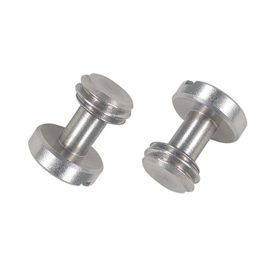 BGNing 2 Pcs M5 Knurled Thumb Screw Threaded 1/4 3/8 Thumbscrew Knobs Adapter Mount High Step Slotted Head Hand Tighten Compatible with GoPro Cameras (2Pcs 3 8 Steel Screw)