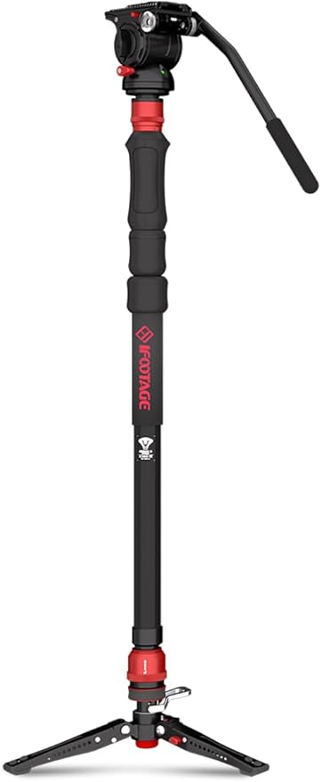 IFOOTAGE Cobra 3 A150S Strike Monopod with Fluid Head,59" Camera Monopod with Pedal Locking Control,One-Step Rapid Height Adjustment(A150S&Komodo K5S)