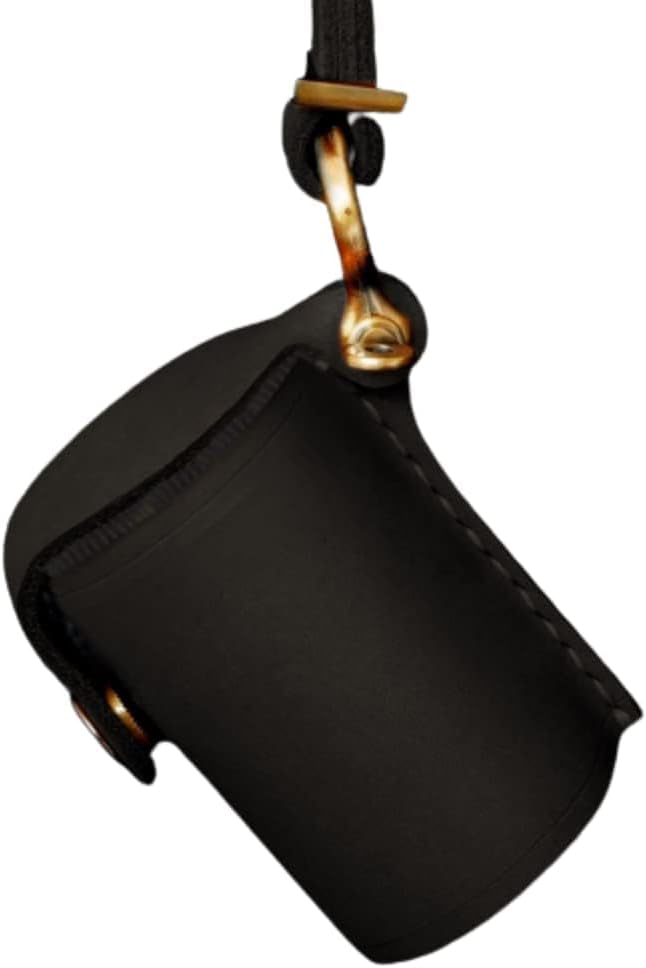 ZVZKC Leather 35mm Film Case Keychain, 35mm Film Holder Film Canisters with Caps for Film Photography & Gifts,H1.96in (Black)