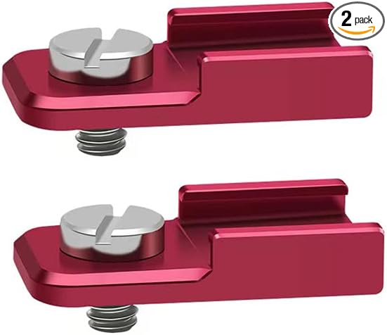 [2 Packs]-Cold Shoe Mount Adapter with 1/4"-20 Thread for Camera Cage, Monitor,Video Light,Microphones,Flash LED