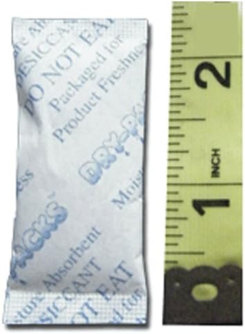 Dry-Packs Industries Silica Gel in Tyvek Rechargeable Dehumidifier Absorbs Moisture 3 Gram 50PK, 50-Pack, 50 Count