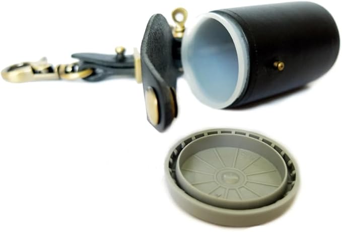ZVZKC Leather 35mm Film Case Keychain, 35mm Film Holder Film Canisters with Caps for Film Photography & Gifts,H1.96in (Black)