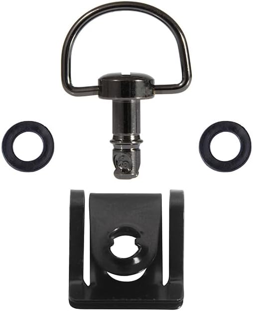 Motorcycle Race Fasteners Quick Release D-Ring 1/4 Turn Race Fasteners Clip Style Type C (Chrome Black （Black Clips）, 14mm)