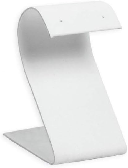 White Faux Leather "S" Earring Stand Jewelry Display !!