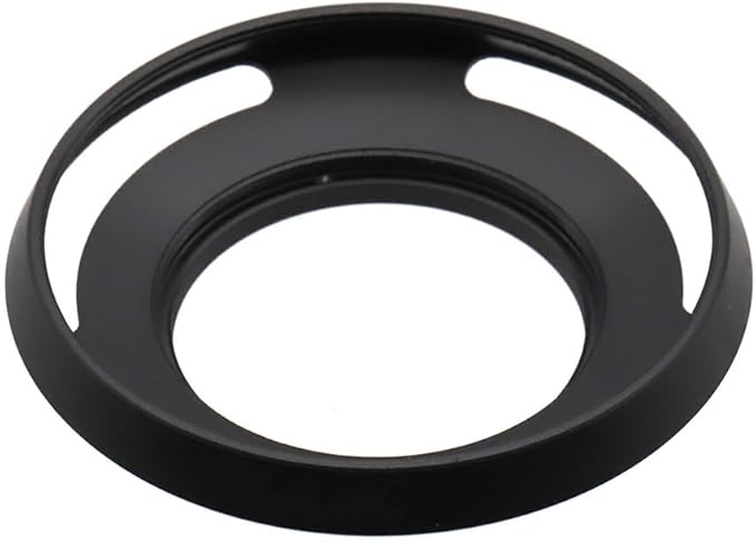 39mm Hollow Lens Hood 39mm Screw in Curved Vented Lens Hood 39mm Metal Lens Hood for 39mm Lens Hood Wide(Black)