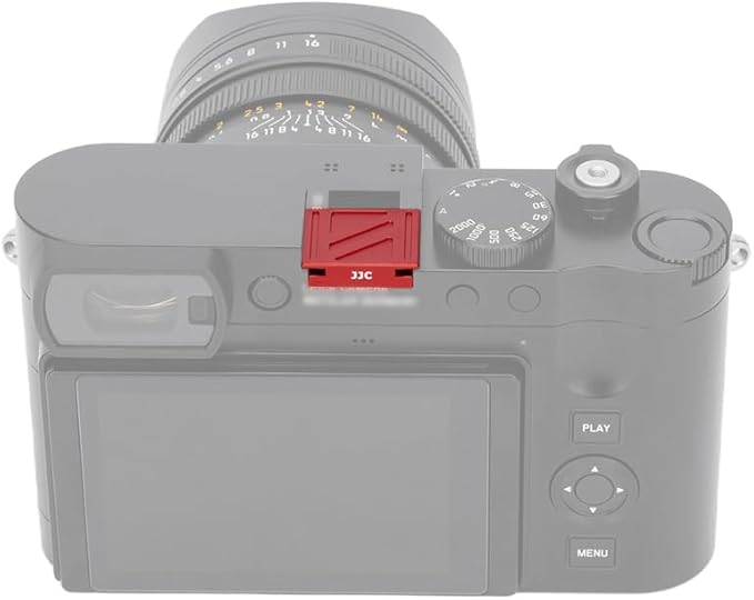 JJC Hot Shoe Cover Cap for Leica Q3 43/ Q3/ Q2 Cameras, Aluminum Alloy Shoe Mount Protector with Full-Coverage Design and Silicone Pad, Anti-Scratches & Dustproof-Red