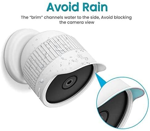 Fintie Silicone Skins Cover Compatible with Nest Cam Outdoor Or Indoor (Battery) 2021, Weather Protective Camouflaged Case for Nest Cam Battery Camera, White