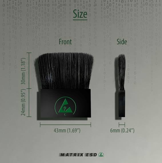 Matrix Super Grade Conductive Anti Static ESD Electrostatic Discharge Brush Matrix ESD 43mm for Miniature Models, Camera, Photo, Film, PCB, Mobiles & Vinyl Record Dust Free Handheld typed Brush