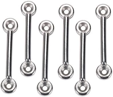Amarine Made Stainless Steel Bimini Top Strap Pad Eye Footman's Loop Heavy Duty for Jeep Corvette,Buggy,Kayak Tie Downs