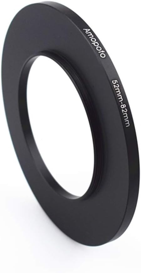 Metal Step Up Ring Adapter 52mm to 82mm Step-Up Lens Adapter Ring For Filters, Made Of CNC Machined space aluminum With Matte Black Electroplated Finish,Compatible with All 52mm Camera Lenses & 82mm A