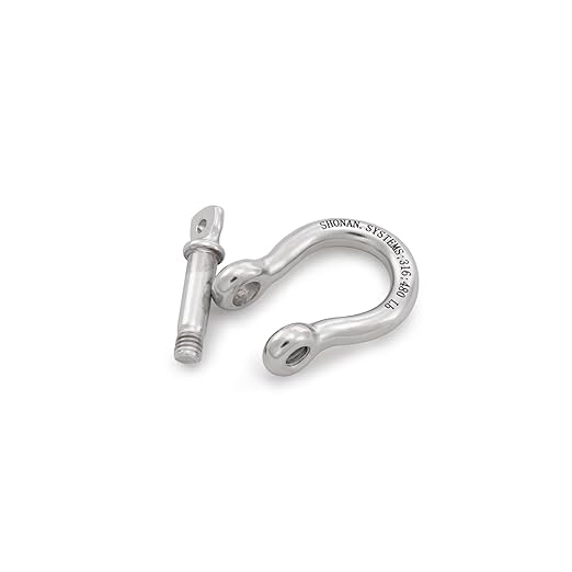 SHONAN 1/4" Small Bow Shackles, Marine Grade D Ring Shackle, 6 Pcs Stainless Steel Shackles Screw Shackles for Chain or Strap, 480 Lbs Capacity