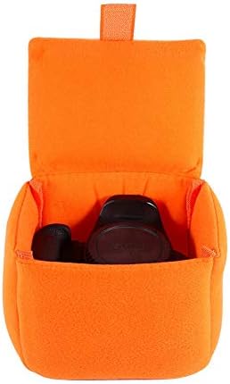 Tbest Camera Insert Bag,DLSR Camera Bag Insert Padded Shockproof Foldable Camera Insert Protective Camera Case Bag Accessory For Photographing(orange)