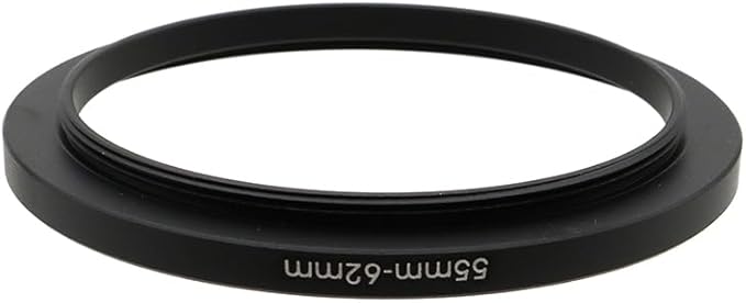 55-46/49/52/58/62/67/72/77mm Step Up & Step Down Filter Ring Adapter for Camera ND/UV/CPL (55-62mm)