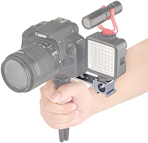 Triple Cold Shoe Mount Extension Bar Bracket with 1/4 Adapter for Zhiyun Smooth 4 DJI Osmo Pocket Osmo Mobile 3 Feiyutech Vimble 2 3-Axis Gimbal Accessories