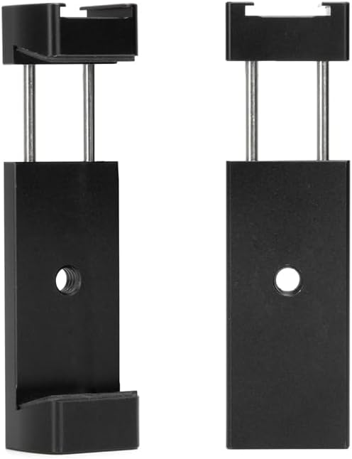 Reflex Camera Metal Phone Clip with Hot Shoe Mount, Adjustable Mobile Phone Tripod Mount Compatible with Smartphones, Tripods, Lights, and Microphones for Photography & Filming