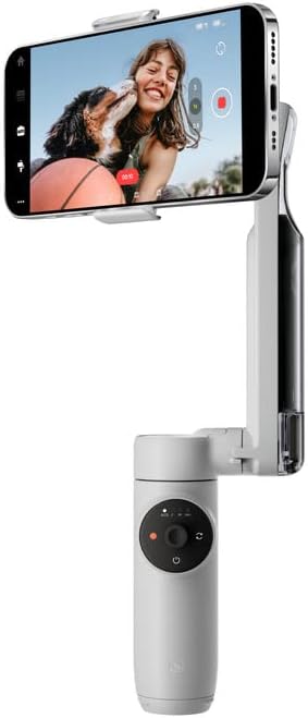 Insta360 Flow Gimbal Stabilizer for Smartphone, AI-Powered Gimbal, 3-Axis Stabilization, Built-in Tripod, Portable & Foldable, Auto Tracking Phone Stabilizer, Video Recording, Stone Gray