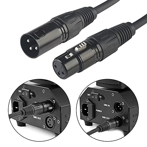 XLR Cables, DMX Cable Male to Female (2Pack), XLR Microphone Cable 4ft/1.2m, Light DMX Terminator 3 Pin Connector